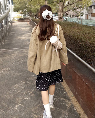Single suede jacket