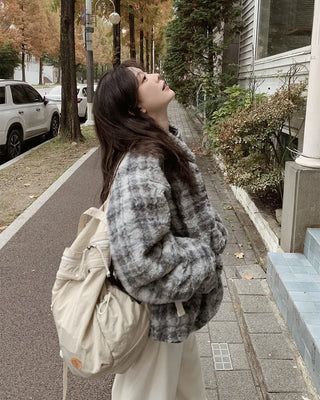 Down jacket x fleece reversible high-neck jacket