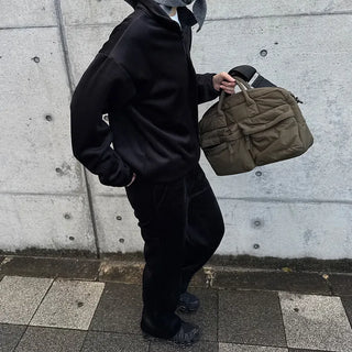 Corduroy half-zip pullover and pants set