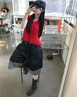 Faux Leather Mid-Calf Engineer Boots