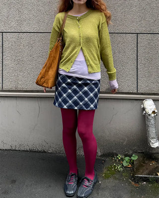 Round neck alpaca knit cardigan