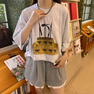 Lace short sweatpants