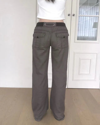 wide waist frare pants