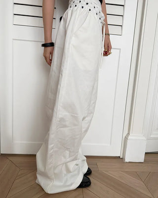 Polka Dot Layered Wide Pants