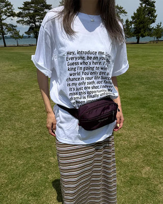 (Unisex) Lettering Loose Fit Half Sleeve T-Shirt