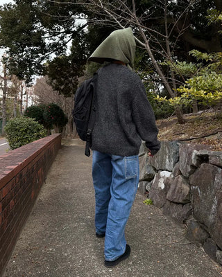Melange wool loose-fit cardigan