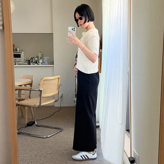 Short-sleeved knit cardigan