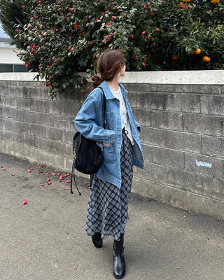 Denim pocket single jacket