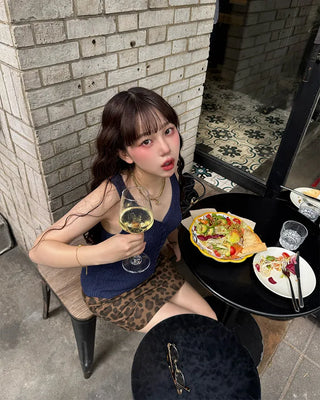 V-neck button-up knit vest