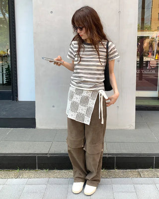 Cargo wide cotton pants