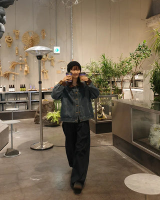 Corduroy Collar Neck Denim Jacket