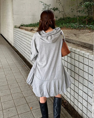 Peplum hoodie dress