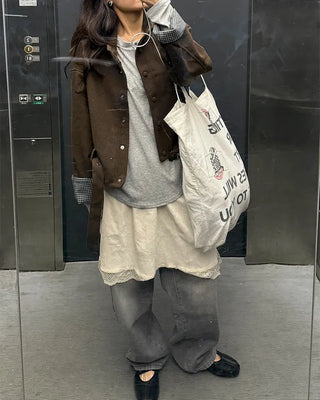 Half-open long T-shirt