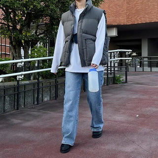Straight denim pants