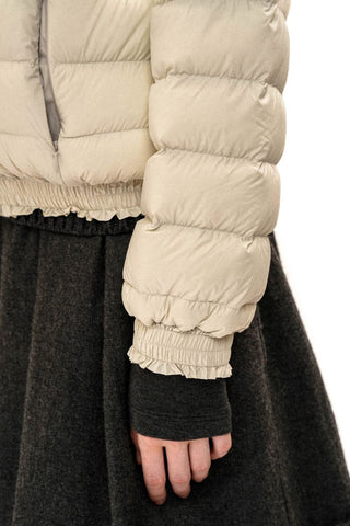 [Moromoro2] Lace Trim Hooded Down Jacket /  Vest
