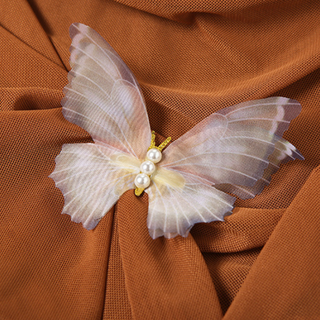 Ruched butterfly applique mesh tube mini dress