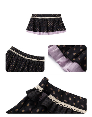 [NECY] Ditsy Dollhouse Lace Micro Skirt
