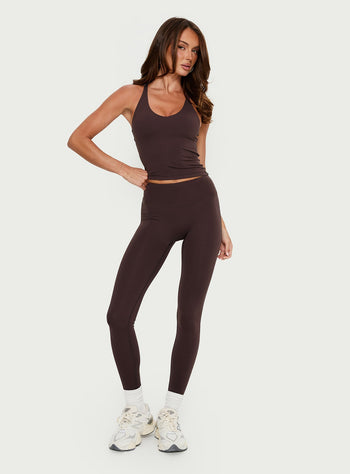 Energize Active Invisible Scrunch Flare Leggings Brown