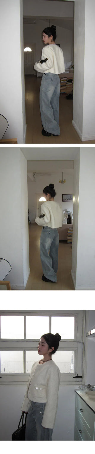 Planning Brand Side Pocket Split Line Wide Denim - 4 Colors