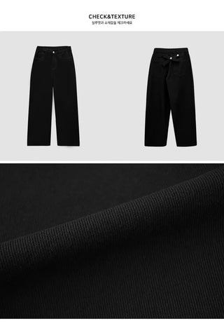 Yomul Pants 3-Button Adjustable Semi-Wide Pants - 2 Colors
