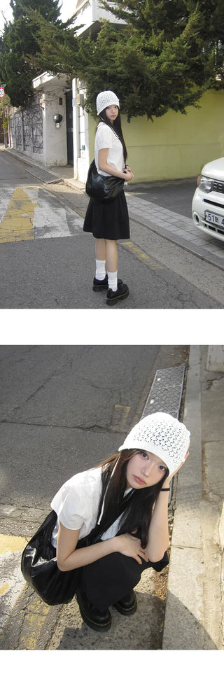 Kyoto frill short-sleeved blouse