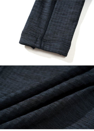 [Monterest] Fleece-Lined Half-Zip Long Sleeve Tee