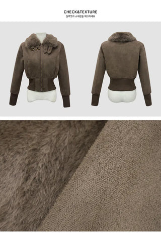Model Recommendation: Elin Crop Banding Fur Shearling Jacket