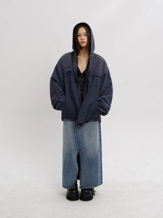 [MASONPRINCE] Plaid Wool Fleece Hooded Jacket