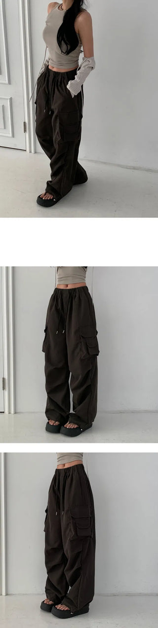 Natty Two-Pocket Wide Long Nylon Two-Way Pants - 4 Colors