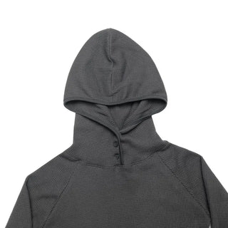 (4 colors) Waffle knit hooded jacket with neck warmer