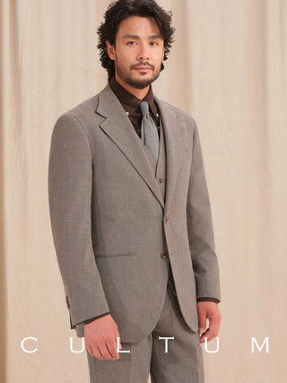 [CULTUM] Herringbone Brushed Flannel Suit Set
