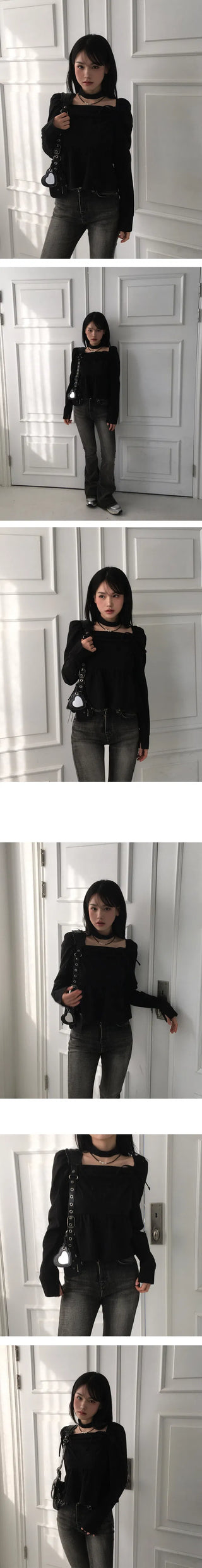 Forming Choker Ribbon Blouse - 3 Colors