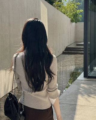 Extremely popular in Korea! Shirt-layered knit / 5 colors