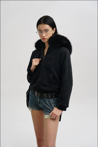 [MASONPRINCE] Fur Collar Fleece Hooded Jacket