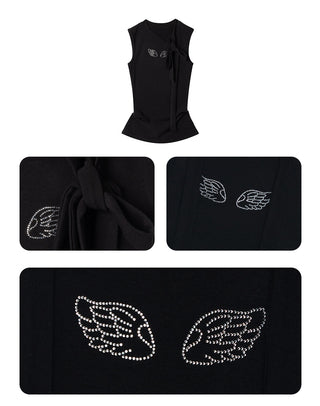 [NECY] Angel Wing Scarf Sleeveless Top