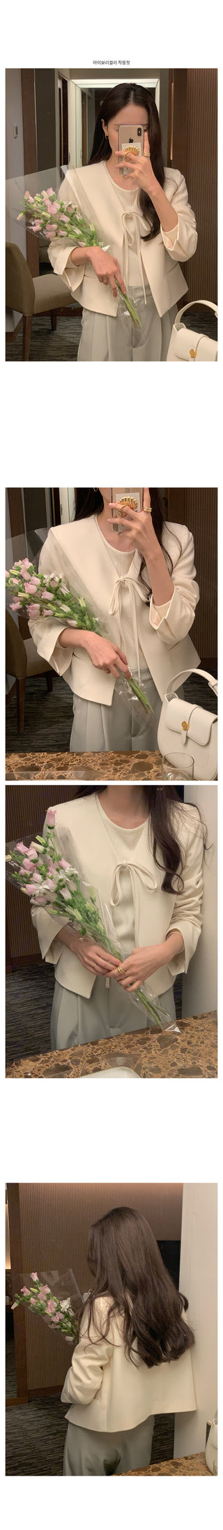 Collarless jacket in 3 colors!