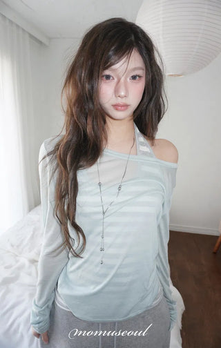 MOMU Catmon Delicate Fit Tencel See-through T-shirt - 5 Colors