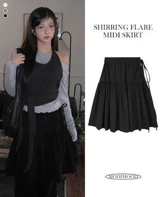 Perry Frill Cancan Midi Skirt