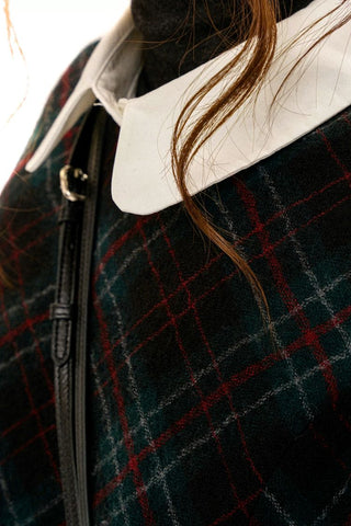 [Moromoro2] Wool Plaid Pleated Bow Vest  Dress