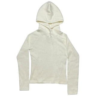 (4 colors) Waffle knit hooded jacket with neck warmer