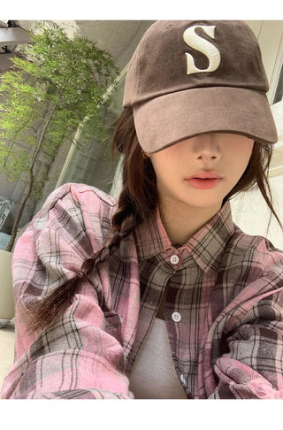 Strawberry Check Pink Shirt - 1 color