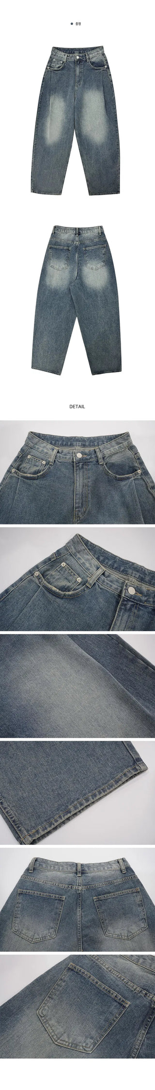 Vintage Weather Pintuck Faded Balloon Denim PT