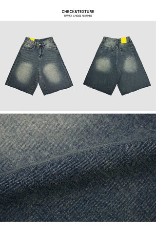 Bermuda Faded Denim Cut Pants - 2 Colors