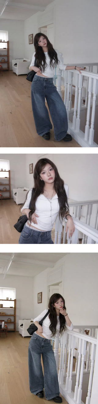 MADE MOMU BASIC Henley Neck Sleeve T-shirt - 4 colors