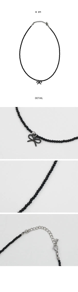 Beaded Ribbon Necklace