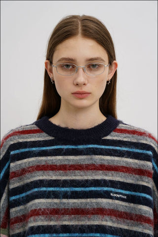 [MASONPRINCE] Striped Wool Blend Crewneck Sweater
