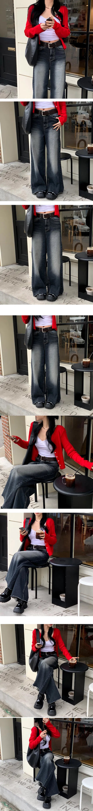 Spring new vintage maxi wide denim pants pt