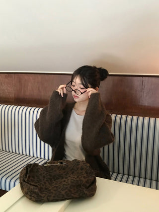 Angora V-neck cardigan