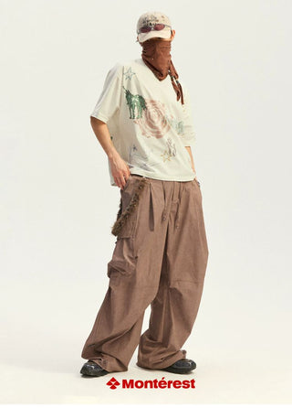 [Monterest] Horse Year Graffiti Print Embroidered Tee