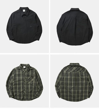 [Monterest] Relaxed Fit Check Pocket Shirt